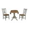 International Concepts Round 42 in Dual Drop Leaf Table, 2 San Remo Side Chairs, Hickory/Stone, 42 W, 42 L, 29.5 in H, Wood K41-42DP-C10P - alternate 7